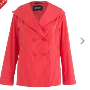 RIANI Cropped Trench Coat Rain Jacket Coral